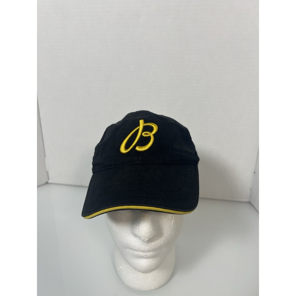 Breitling Black Yellow Strapback Hat Cap Logo 1884 Organic Cotton OSFA